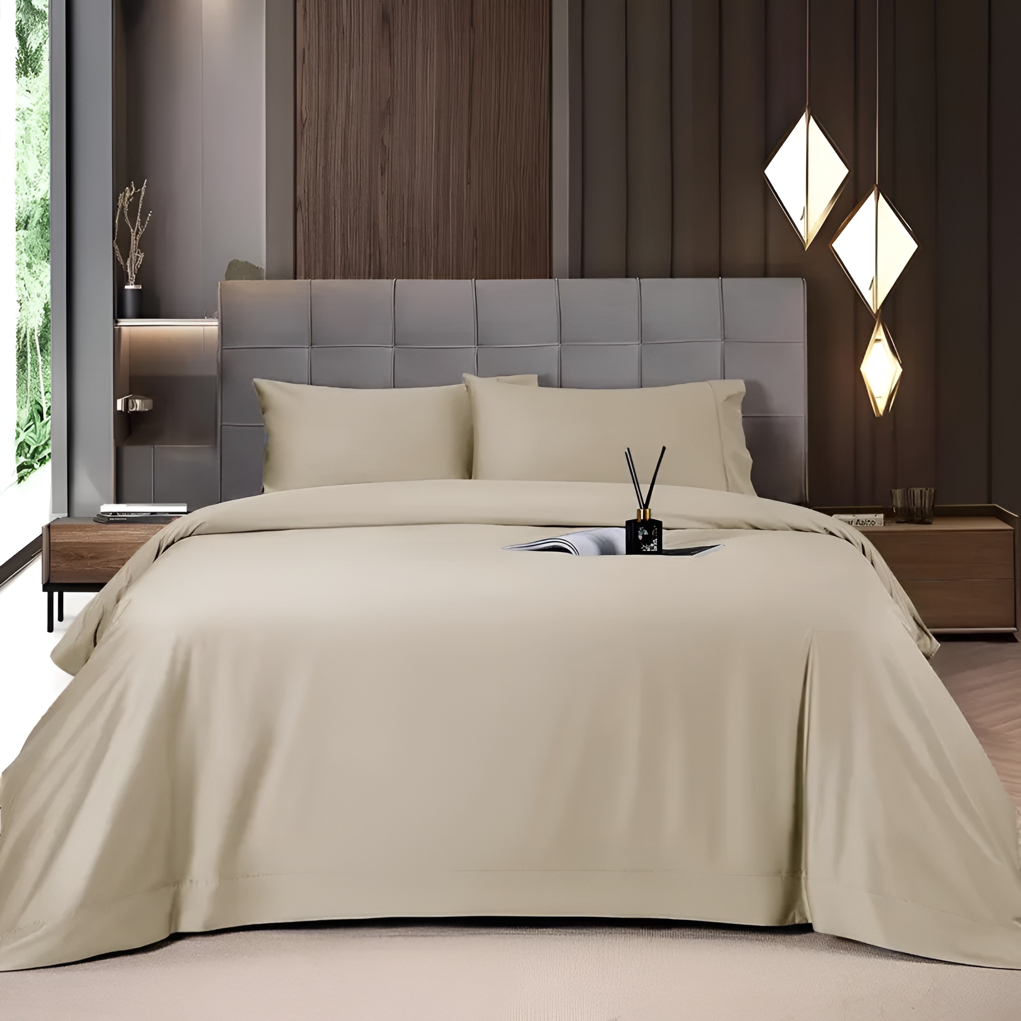 Bamboo Sheets Set 4/6 Pc,Cooling Breathable & Hotel Luxury Super Silky Soft, 16'' Deep Pocket, Wrinkle