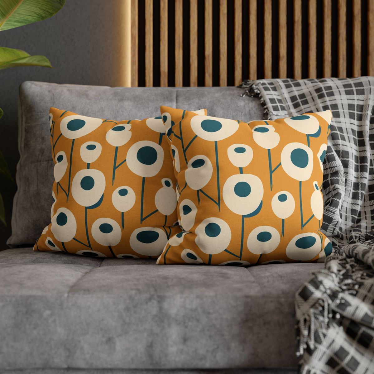 Seed Pod Cluster Grid soft cotton pillow cases
