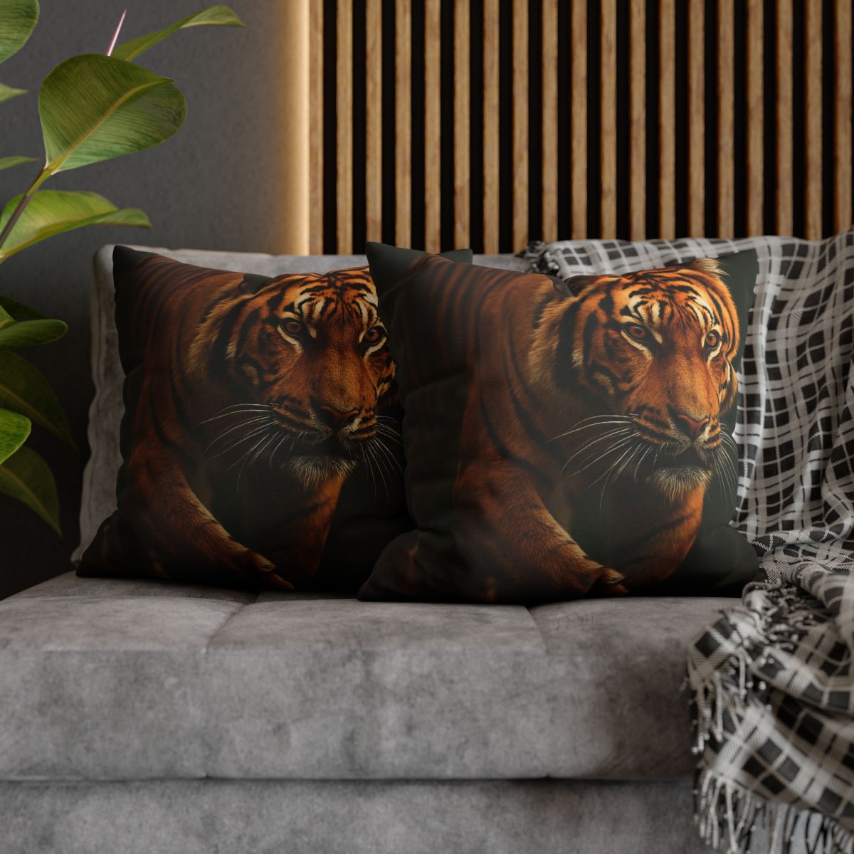 Forest Stalker Bengal Tiger trendy patterned pillow cases