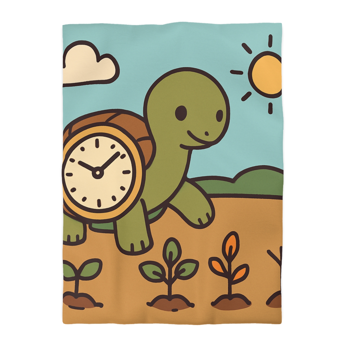 Time Travel Turtle Garden designer printed duvets