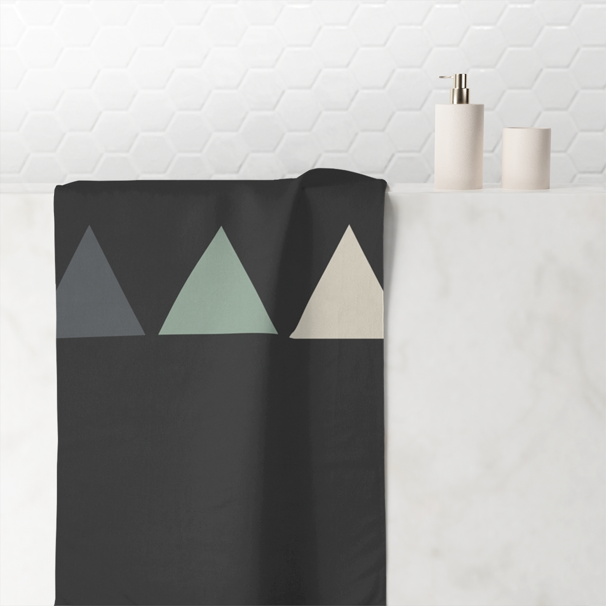 Sparse Triangle Rhythm personalized bath towels