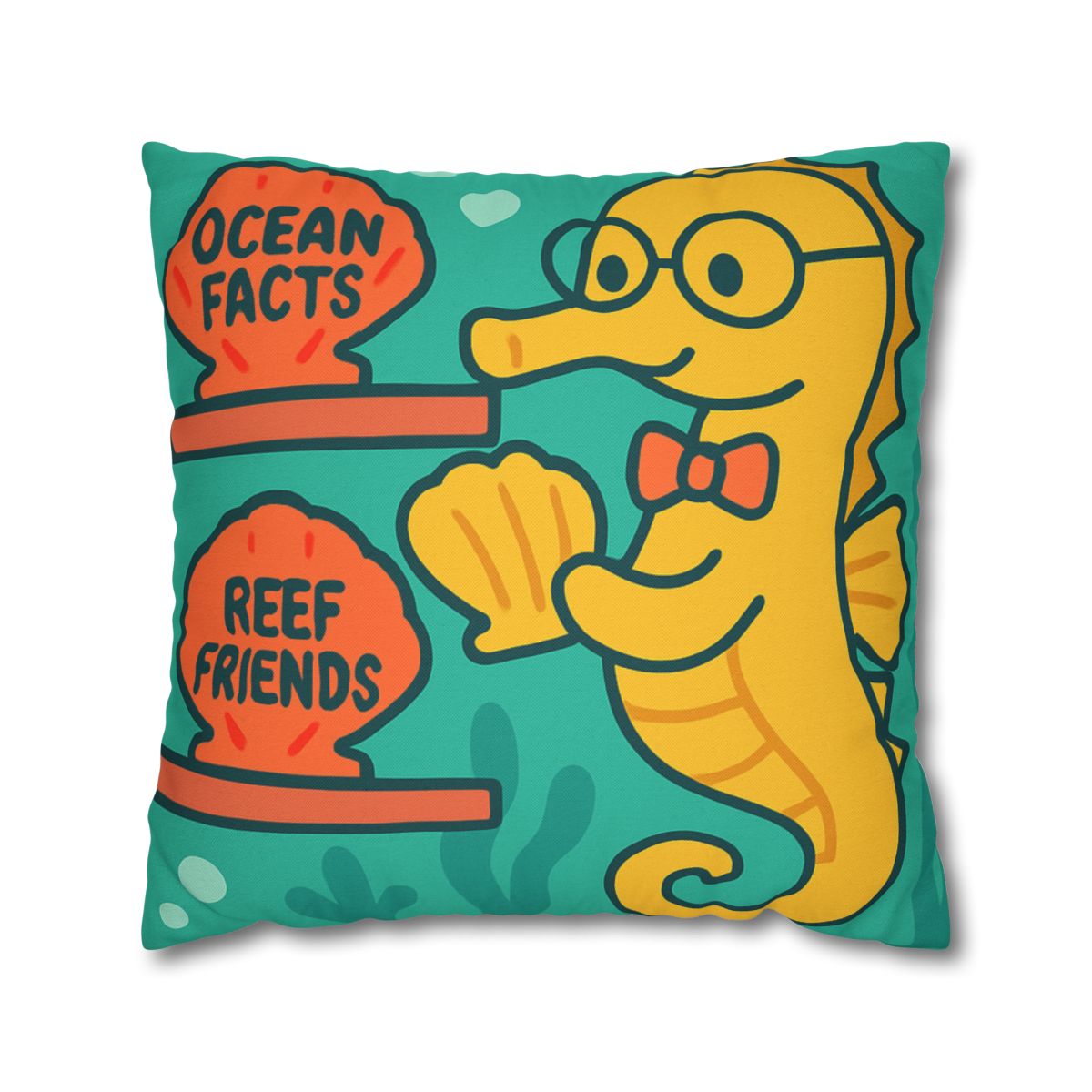 Underwater Library Of The Seahorse Librarian stylish decorative pillowcases