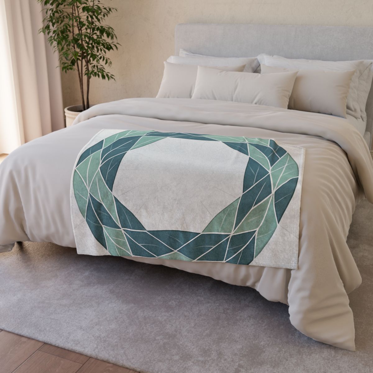 Orbiting Leaf Lattice soft fleece blankets