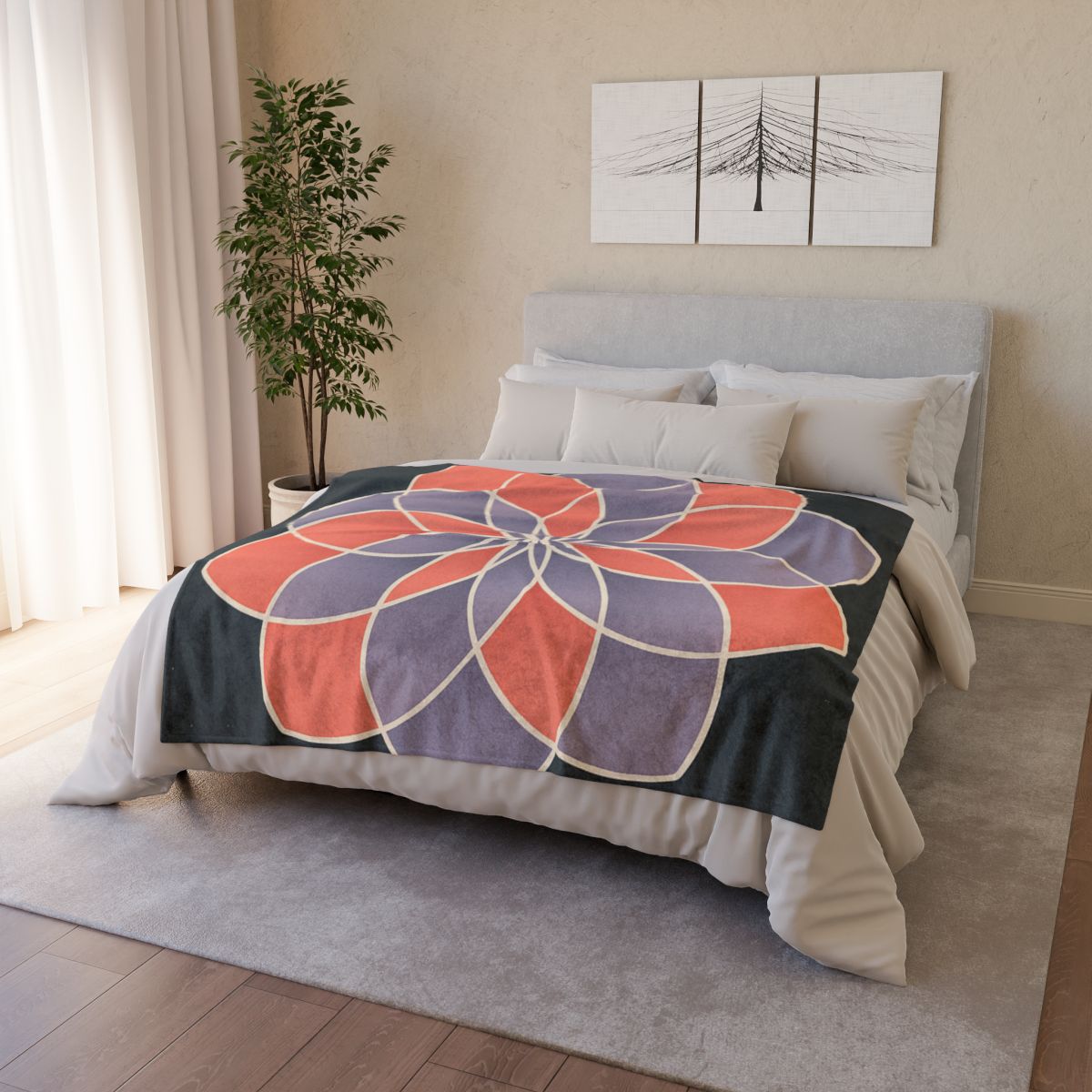 Petal Prism Overlap soft fleece blankets