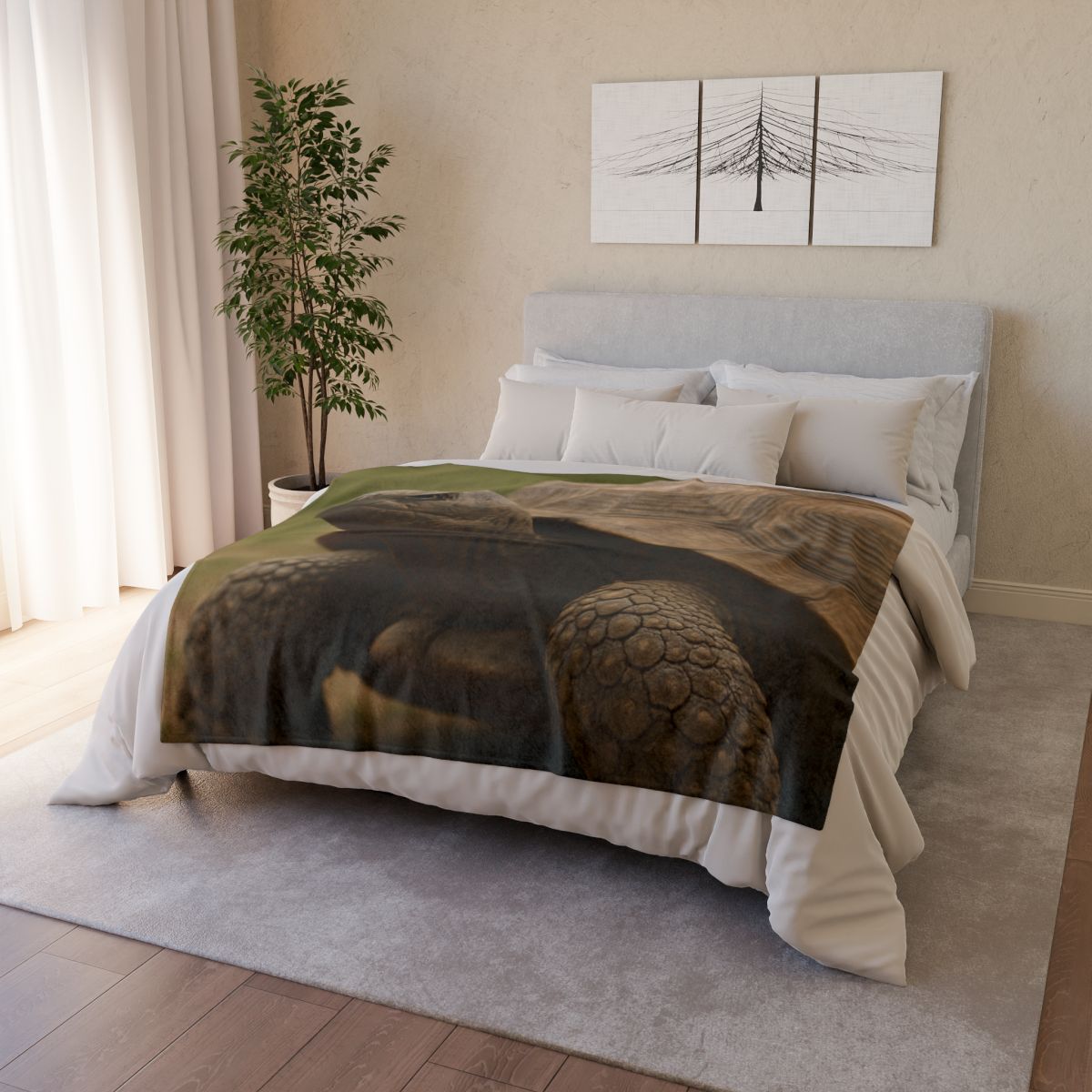 Giant Tortoise Timebound Gaze personalized cozy blankets