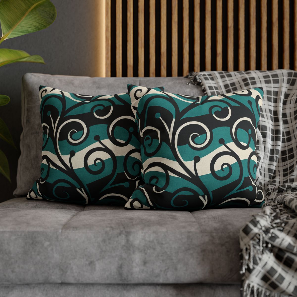 Vine Curl Wave Interference custom pillow cases