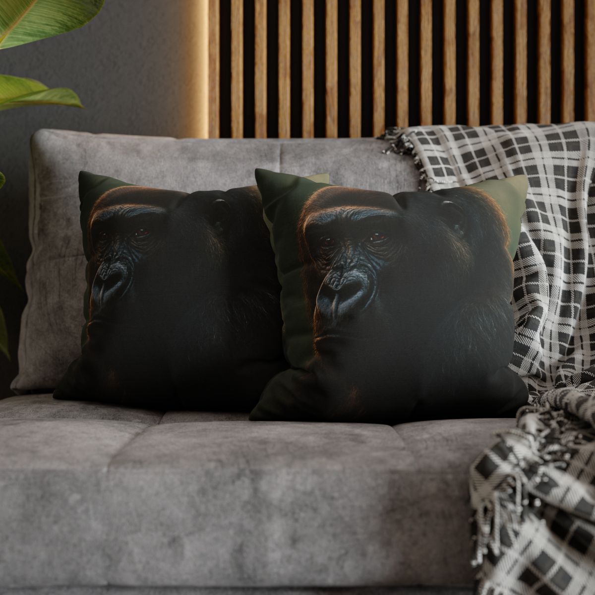 Silent Guardian Mountain Gorilla designer print pillow cases