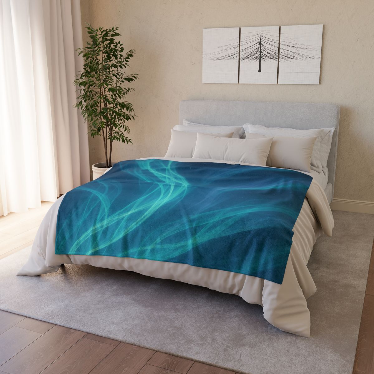 Aurora Filament Mosaic designer printed blankets