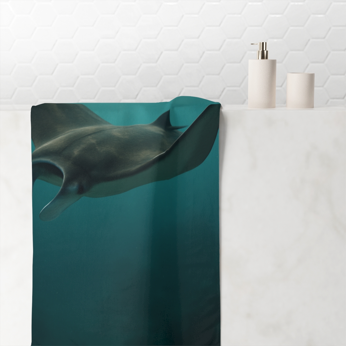 Midwater Sail Manta Ray decorative home towels