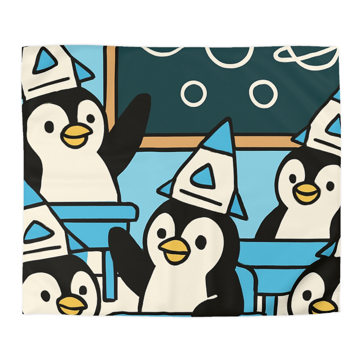 Rocket Penguin Class stylish duvet covers
