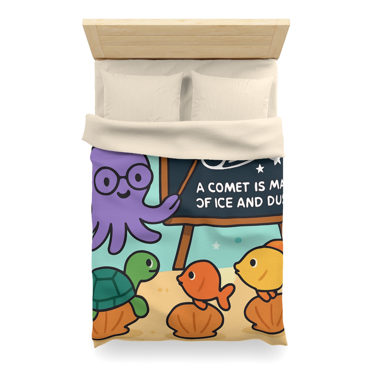 Comet Classroom With Professor Octopus soft comforter duvets