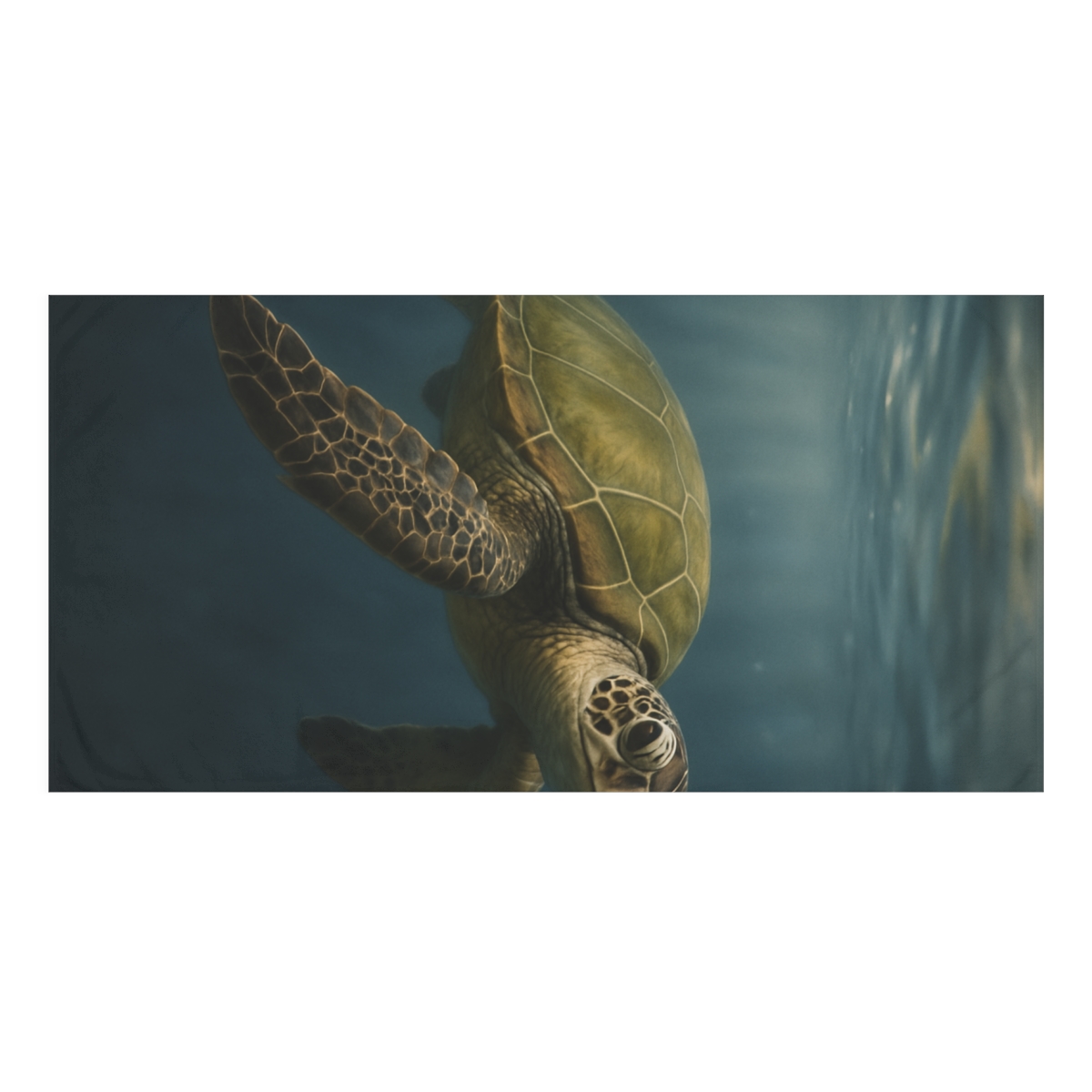 Lunar Calm Green Sea Turtle designer printed towels