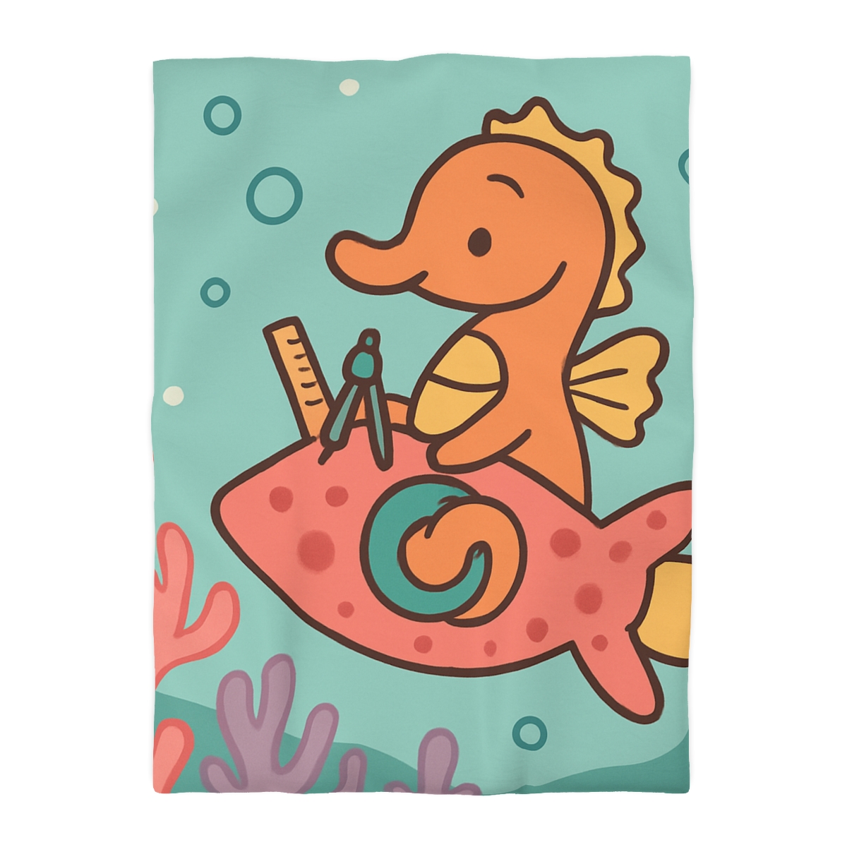 Coral Rocket Seahorse trendy bedroom duvets