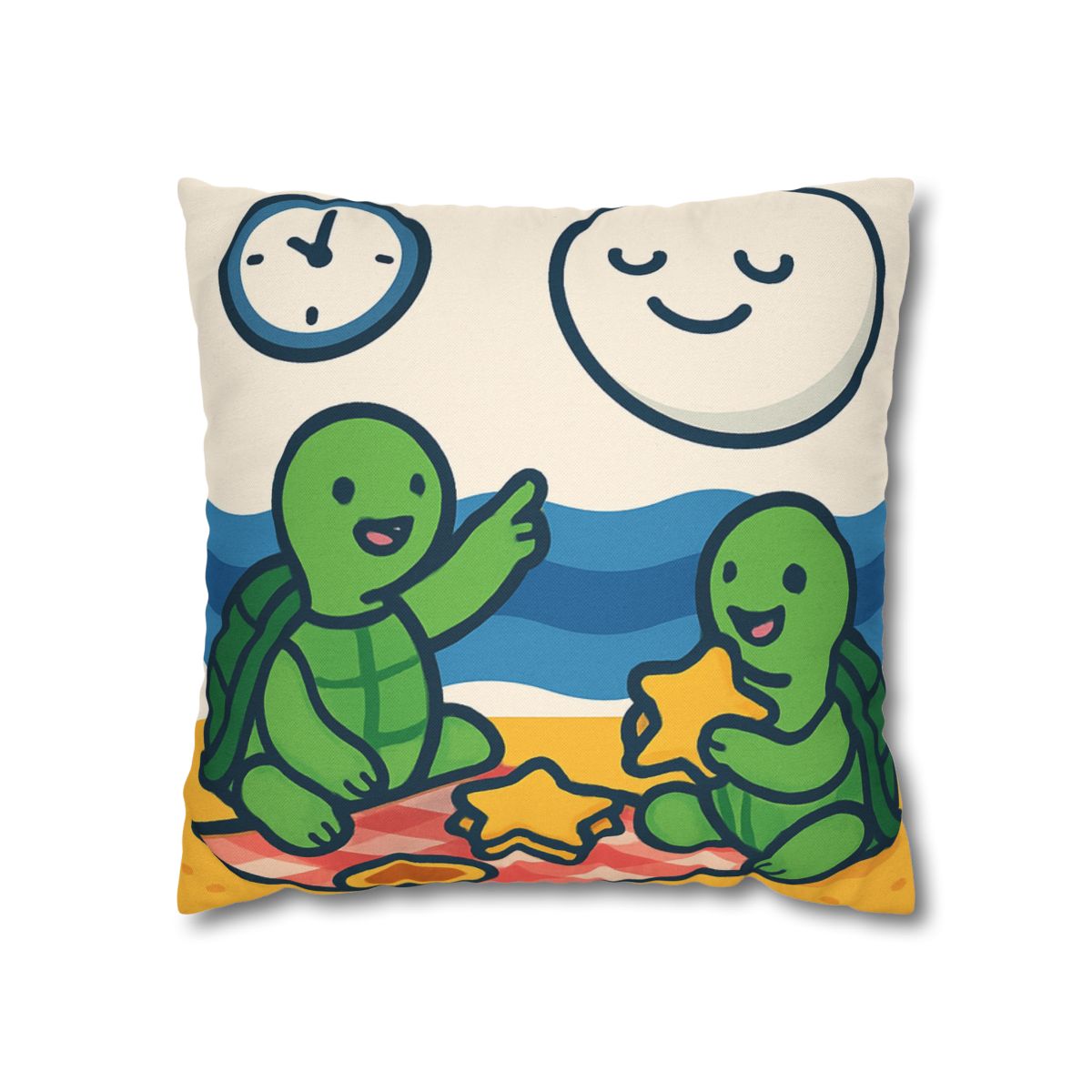 Moon Turtles Tide Time Picnic personalized pillow covers