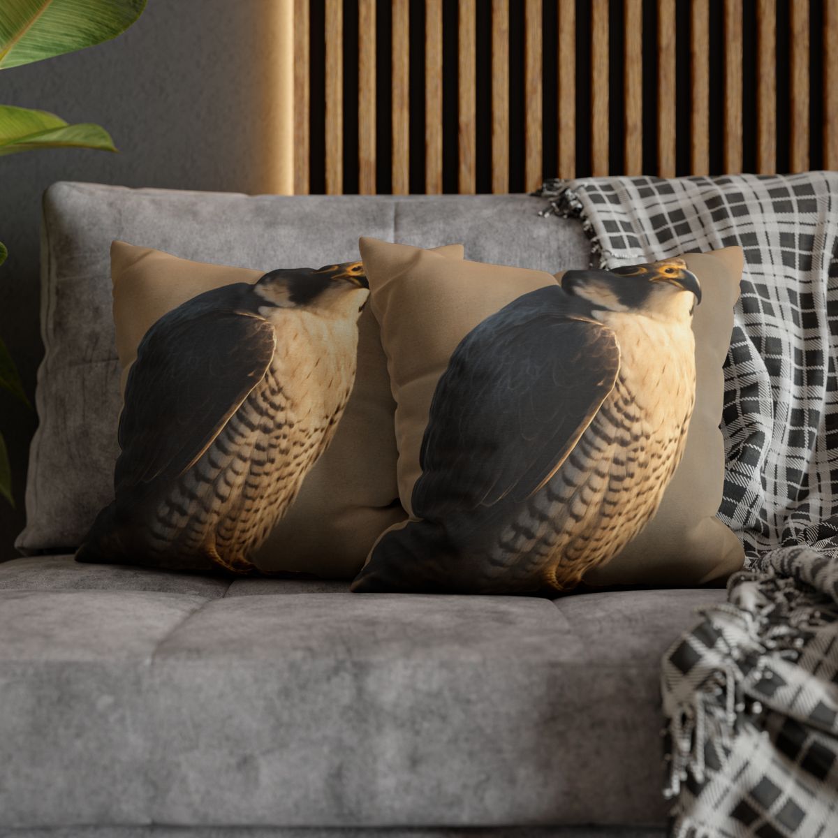 Silver Dusk Peregrine Falcon designer print pillow cases