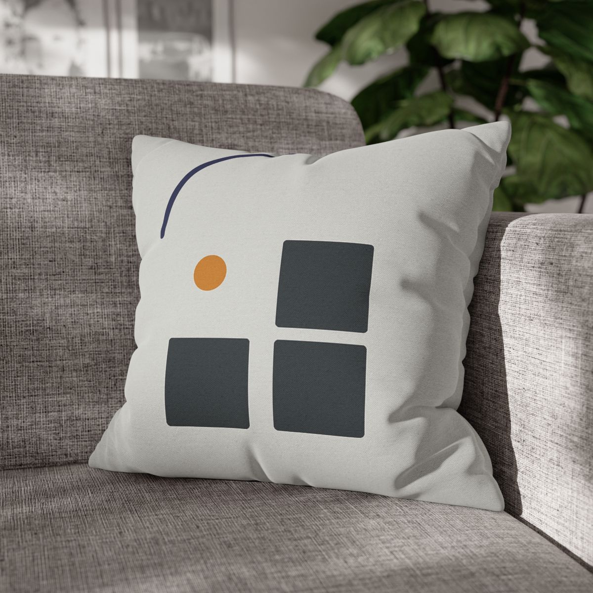 Missing Cell Grid With Offset Arc soft cotton pillow cases
