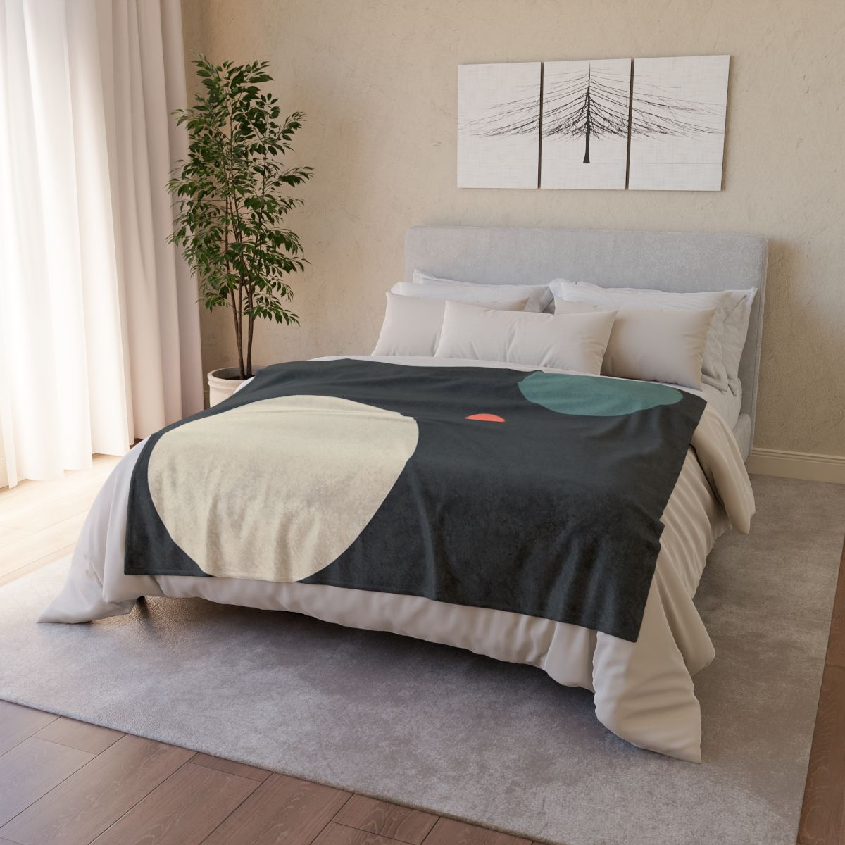 Quiet Orbit Of Three Circles designer printed blankets