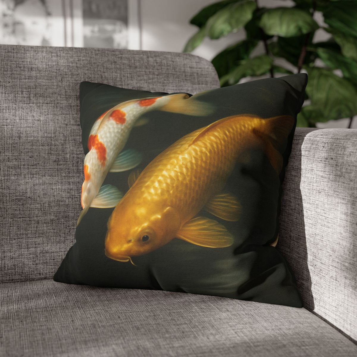 Golden Drift Koi Pair comfortable bedding pillow covers