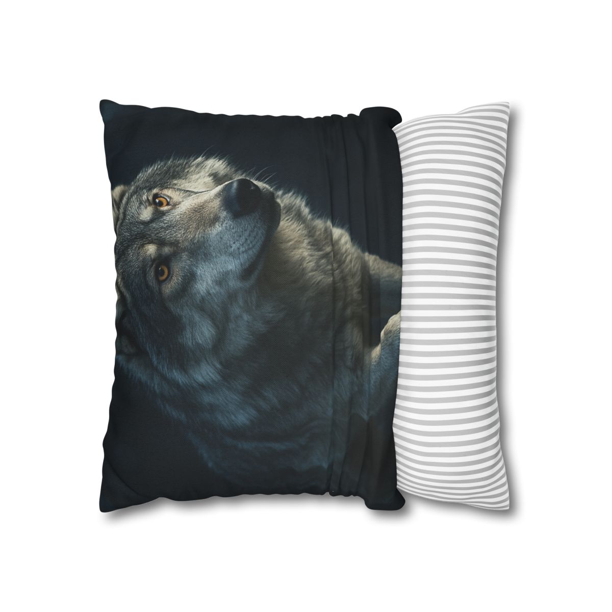 Moonlit Pause Gray Wolf personalized pillow covers