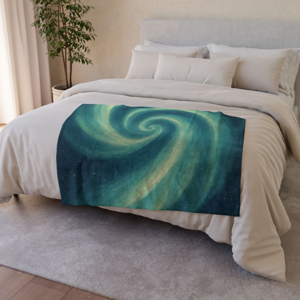 Aurora Spiral Veil soft fleece blankets