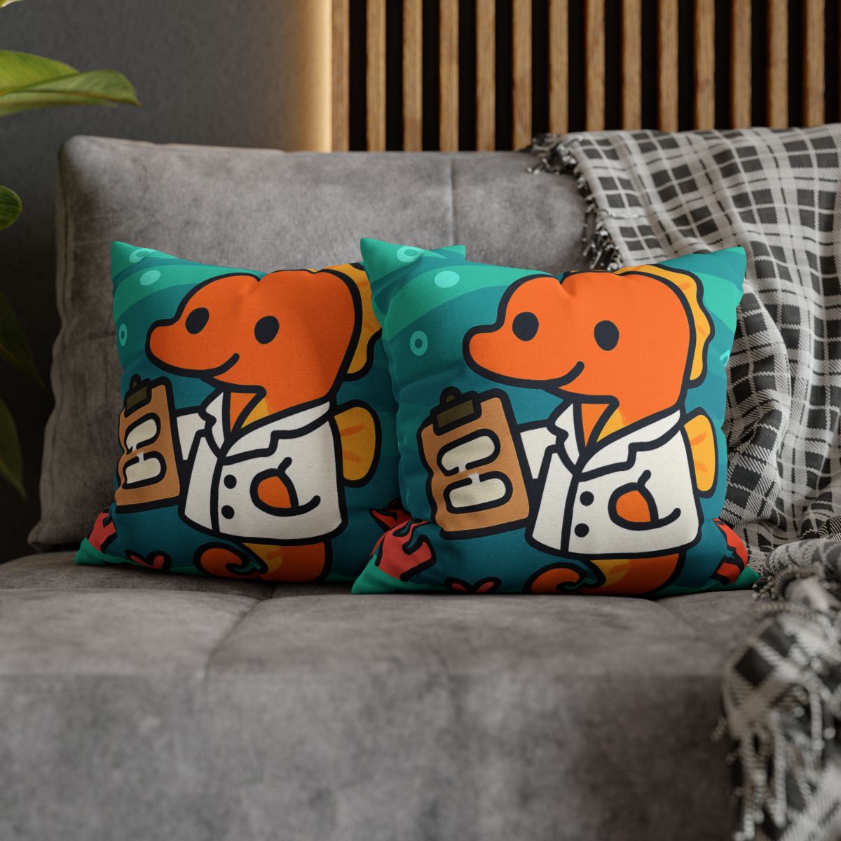 Aurora Reef Seahorse Scientist designer print pillow cases