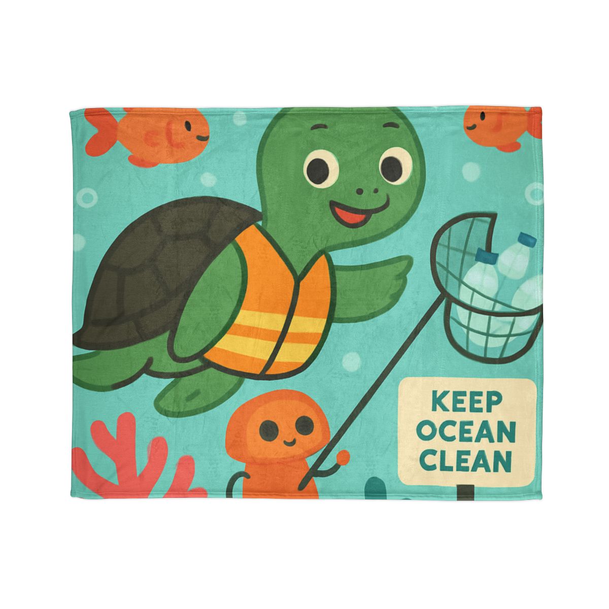 Coral Cleanup Turtle Patrol trendy patterned blankets