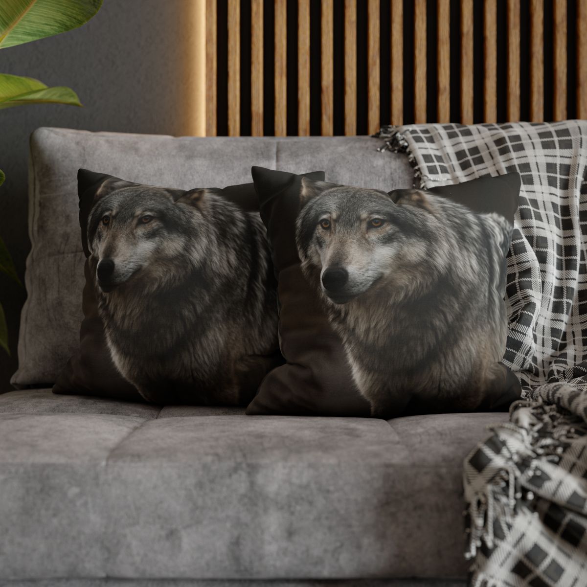 Silver Gaze Gray Wolf personalized pillow covers