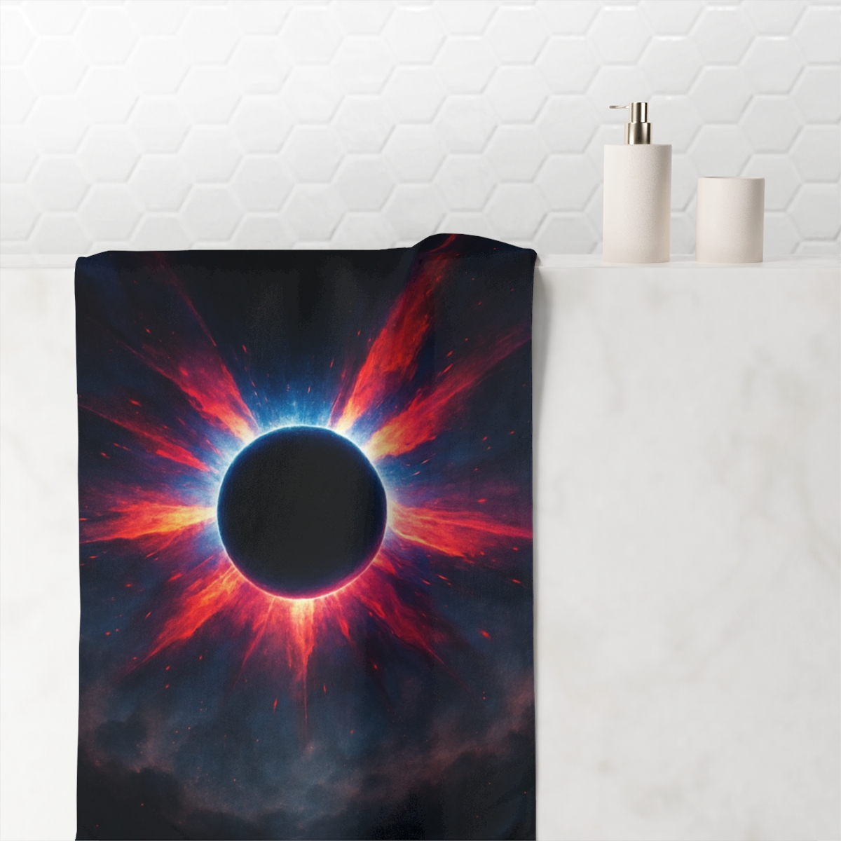 Prismatic Event Horizon Bloom soft cotton towels