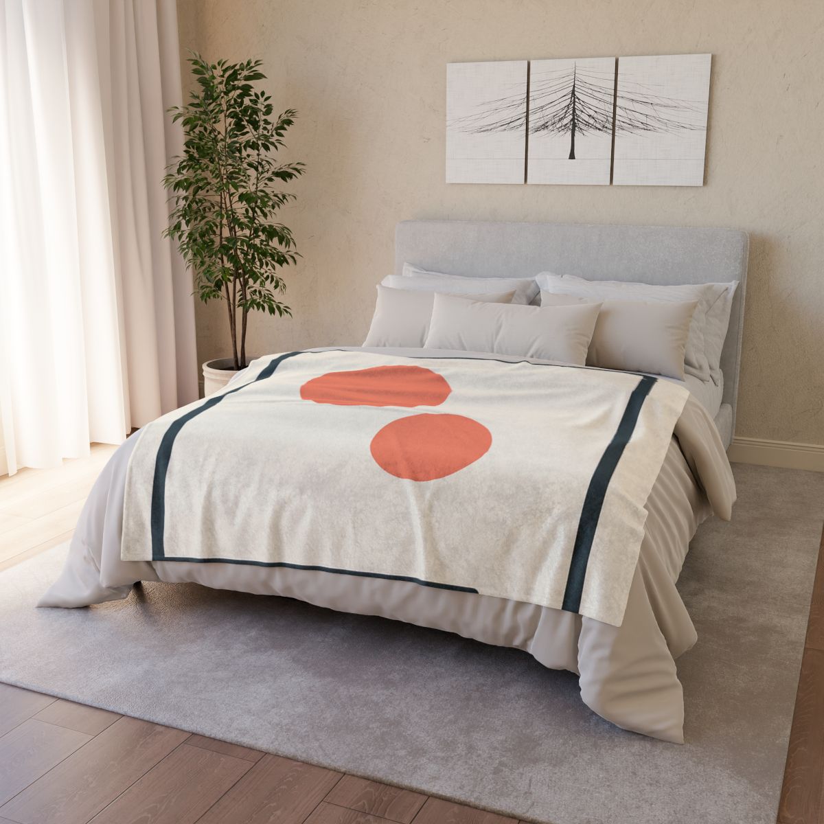 Asymmetric Frame Gap With Two Discs soft fleece blankets