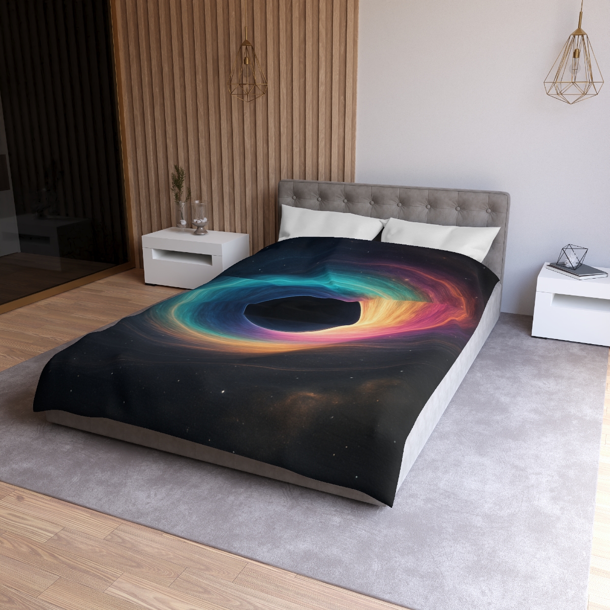Prismatic Singularity Bloom personalized bedding duvets