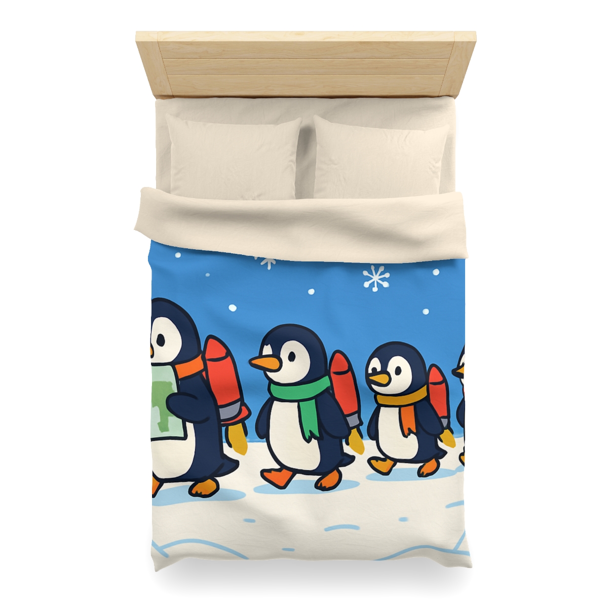 Rocket Penguin Parade trendy bedroom duvets