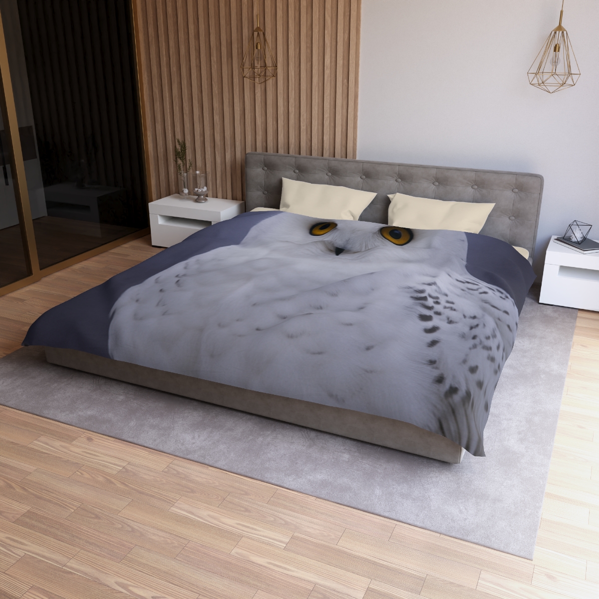 Twilight Watcher Snowy Owl soft comforter duvets