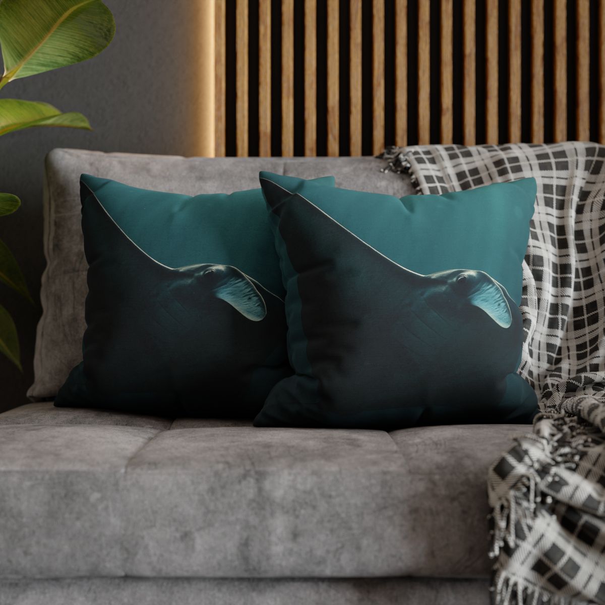 Glasswing Glide Manta Ray designer print pillow cases