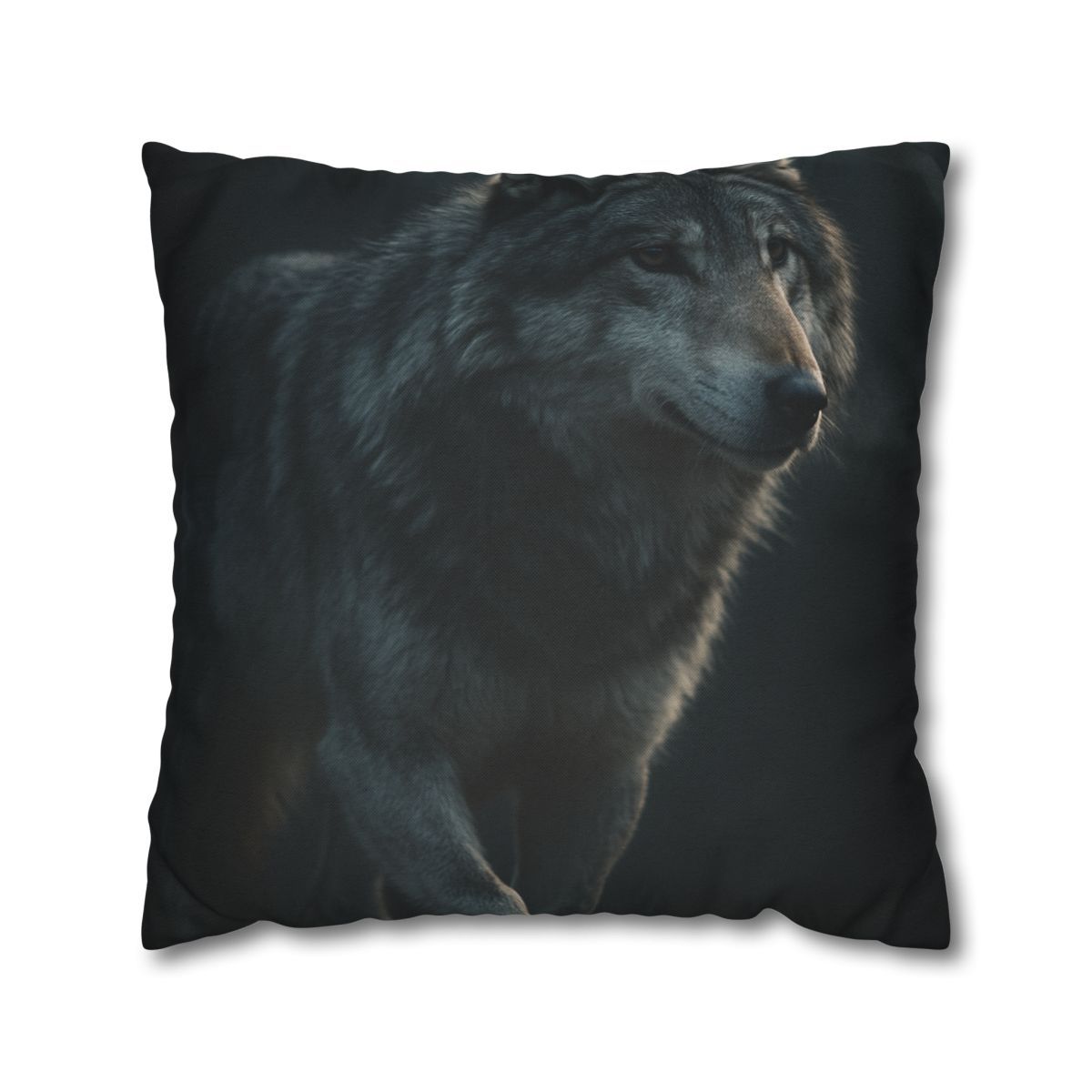 Moonlit Sentinel Gray Wolf personalized pillow covers
