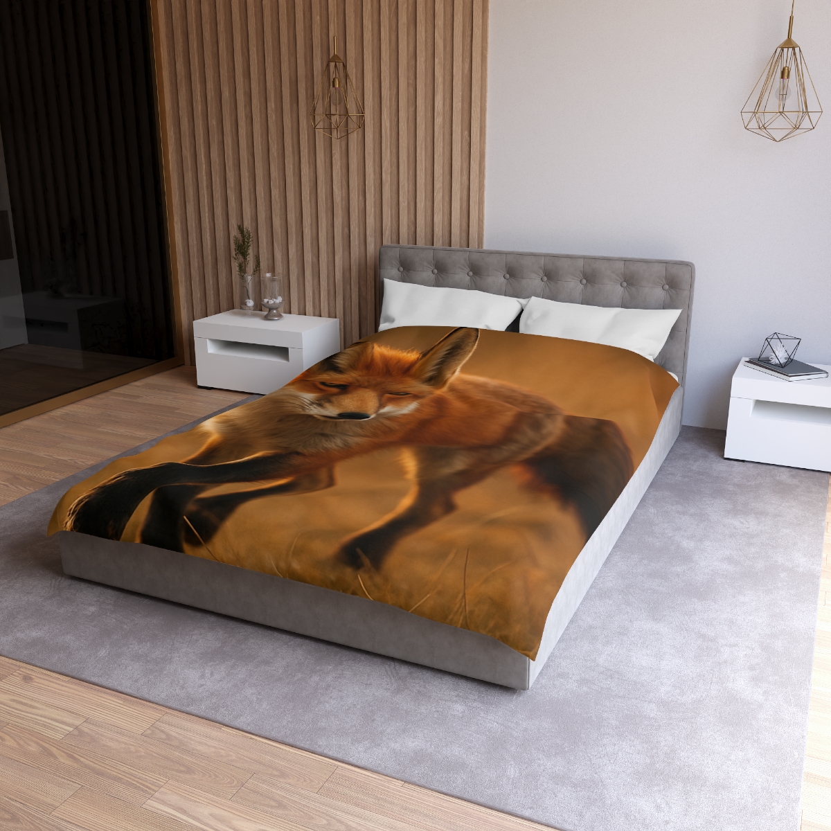 Crimson Whisper Red Fox custom duvets