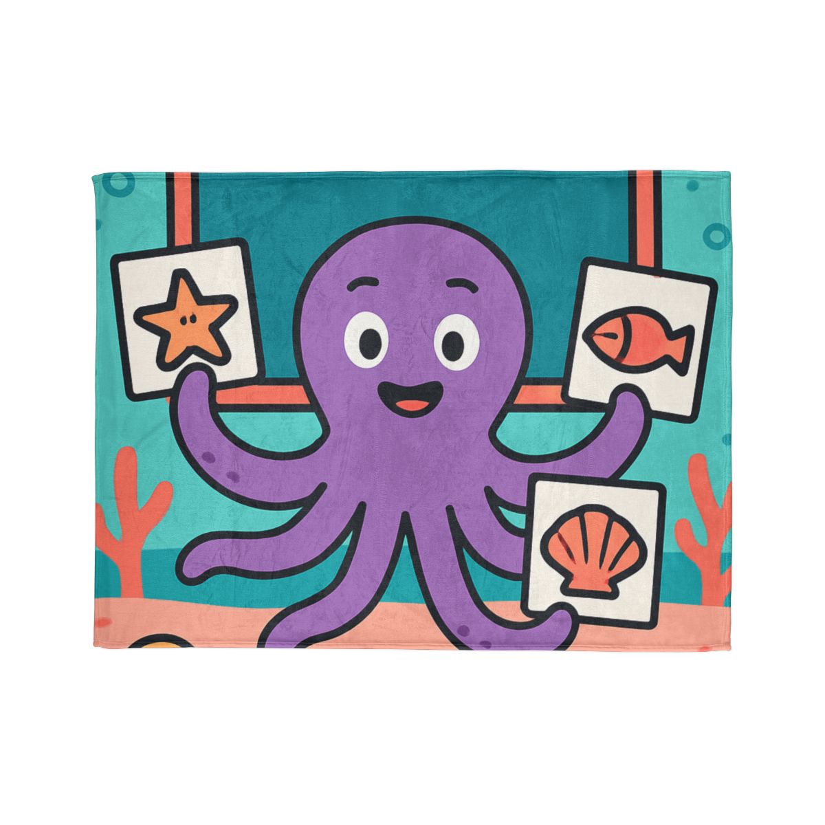 Coral Classroom Octopus trendy patterned blankets