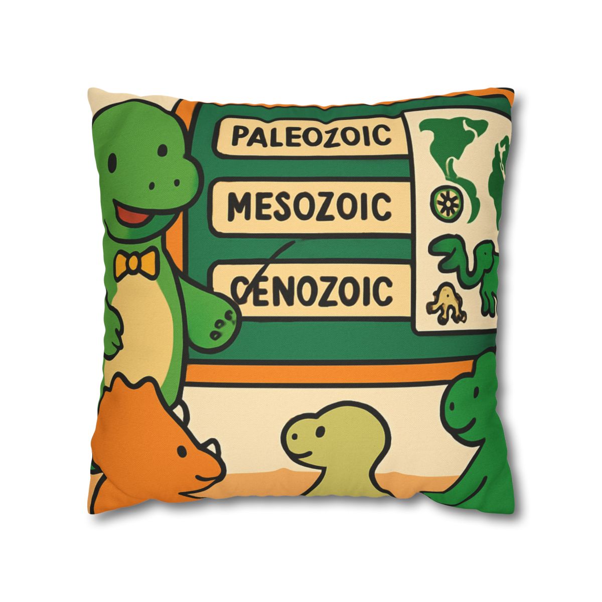Time Traveling Dino Classroom soft cotton pillow cases