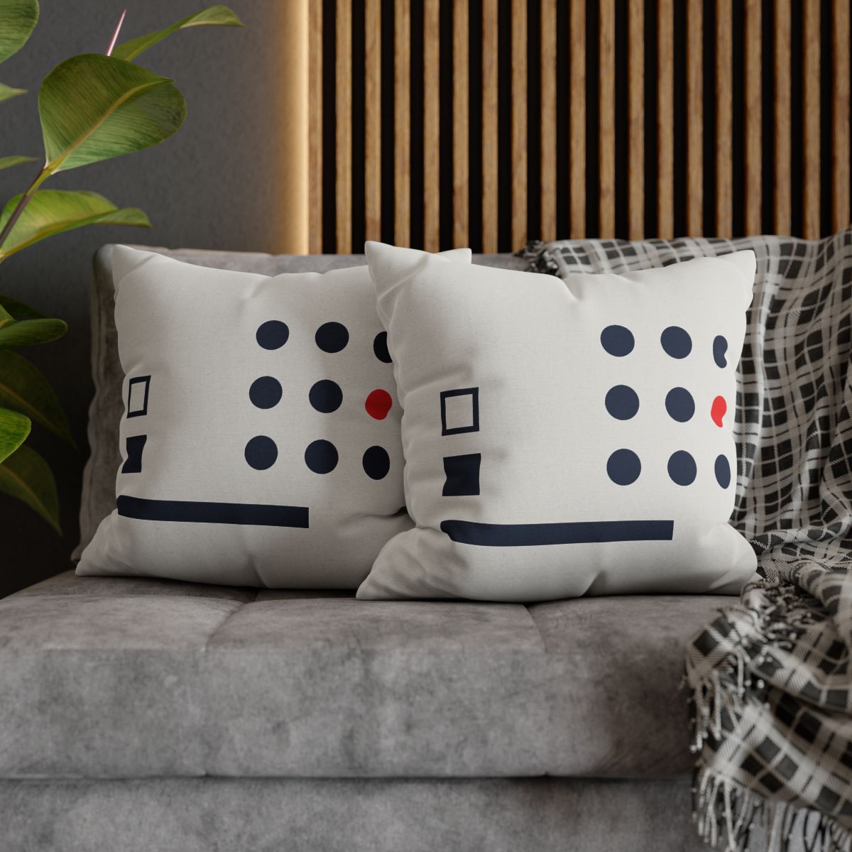 Missing Cell Dot Grid With Long Bar personalized pillow covers