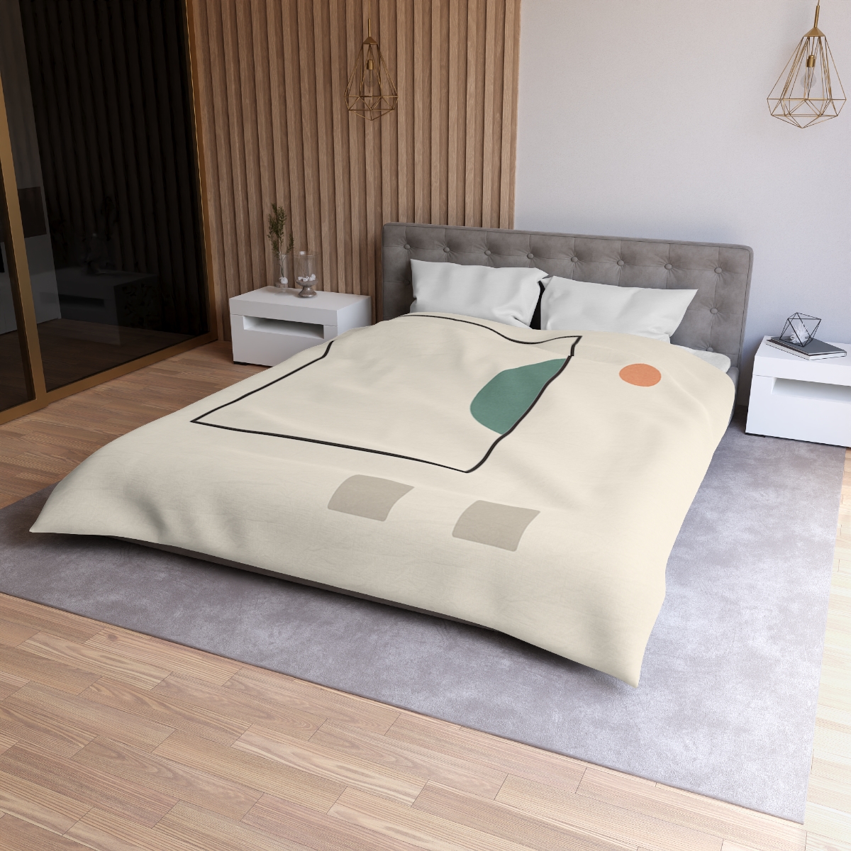 Offset Frame And Crescent Pause custom duvets