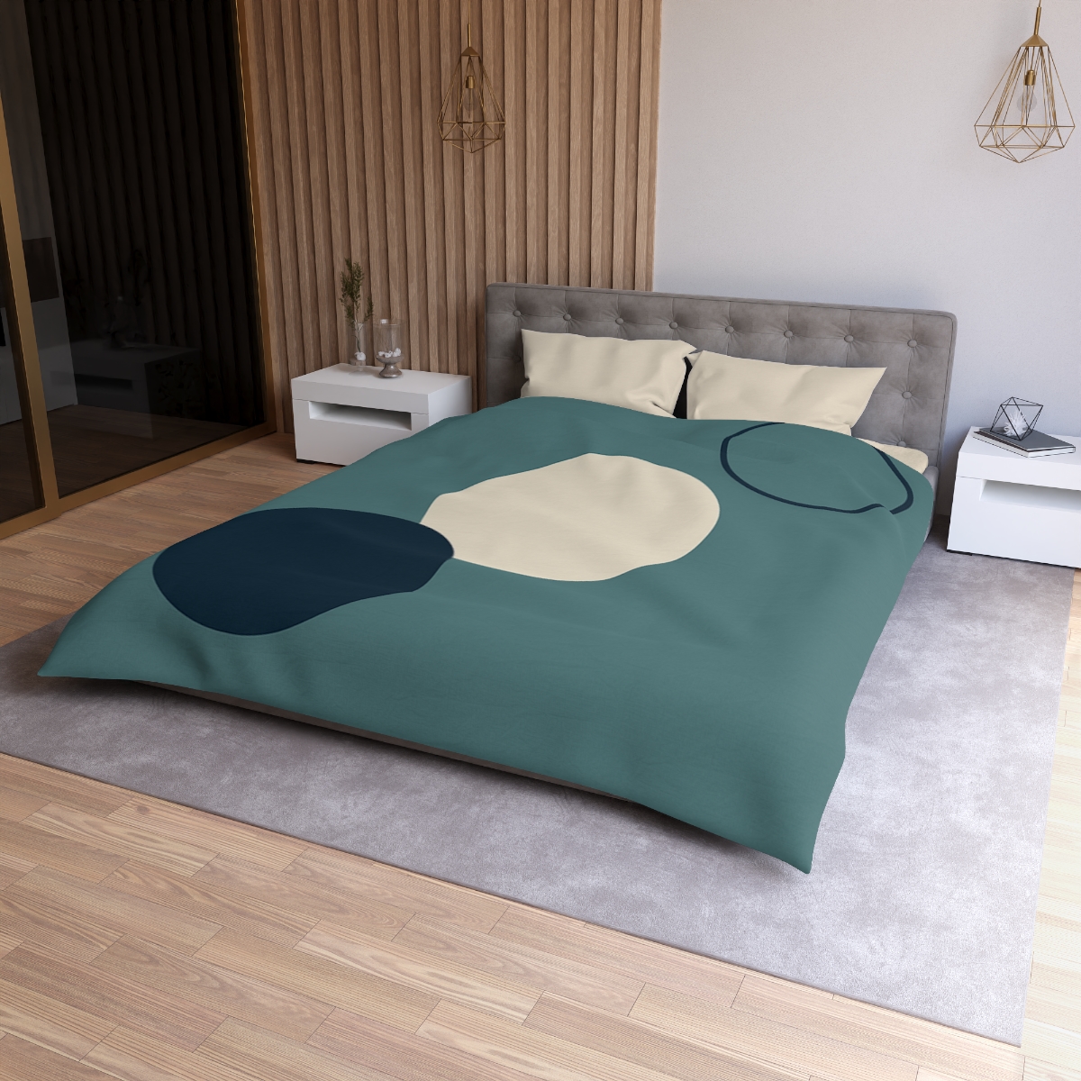 Staggered Trio Of Circles Harmony custom duvets