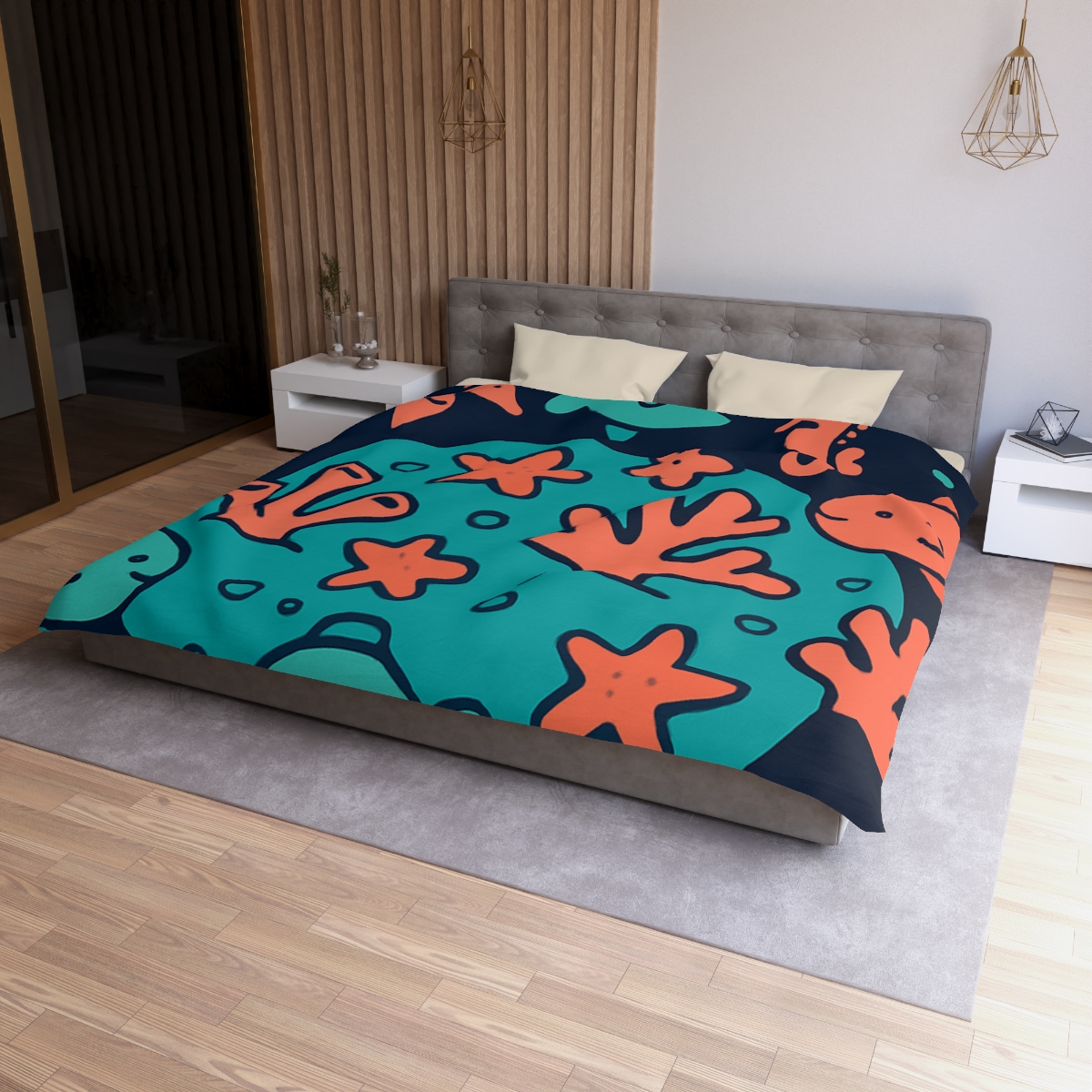 Cosmic Coral Reef Planet custom duvets