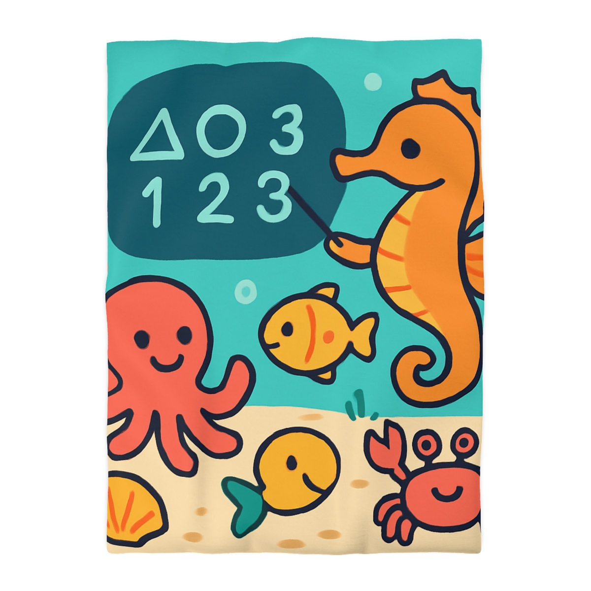 Coral Classroom With The Seahorse Teacher unique patterned duvets