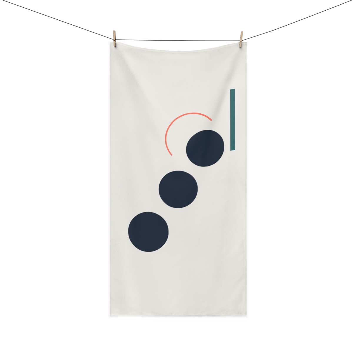 Staggered Triad With Crescent Offset personalized bath towels