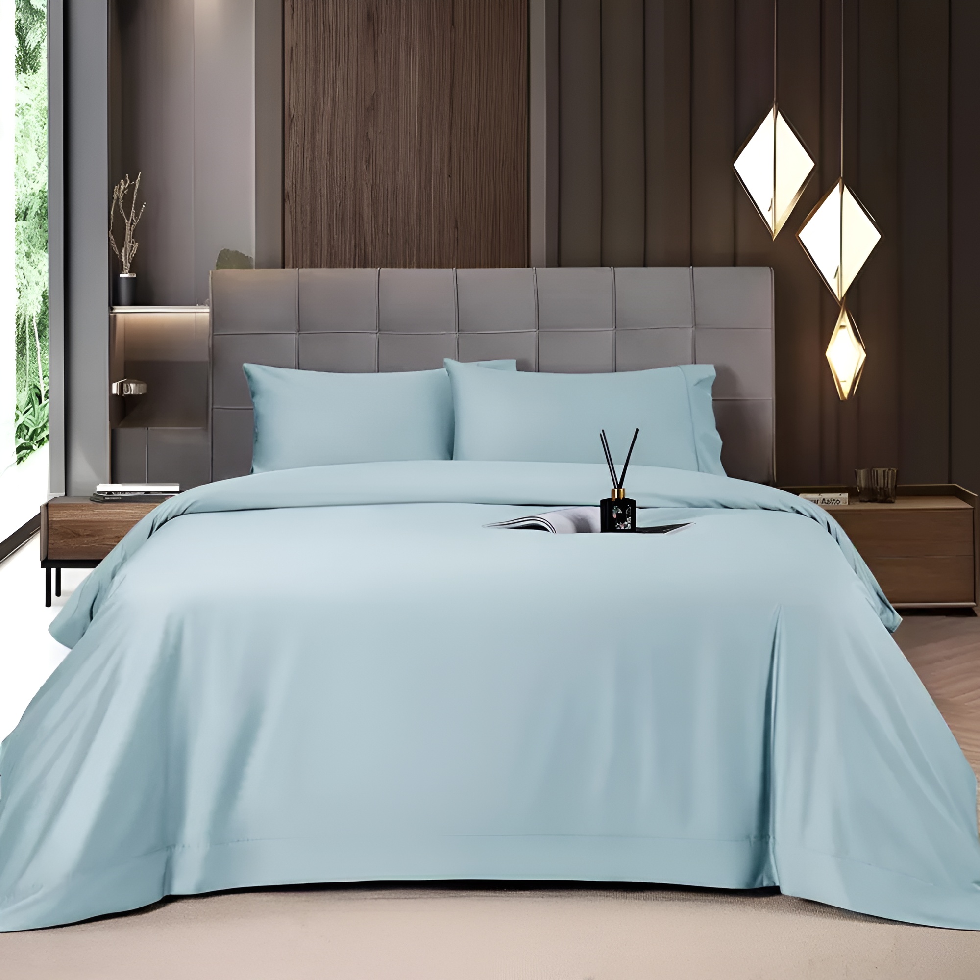 Bamboo Sheets Set 4/6 Pc,Cooling Breathable & Hotel Luxury Super Silky Soft, 16'' Deep Pocket, Wrinkle