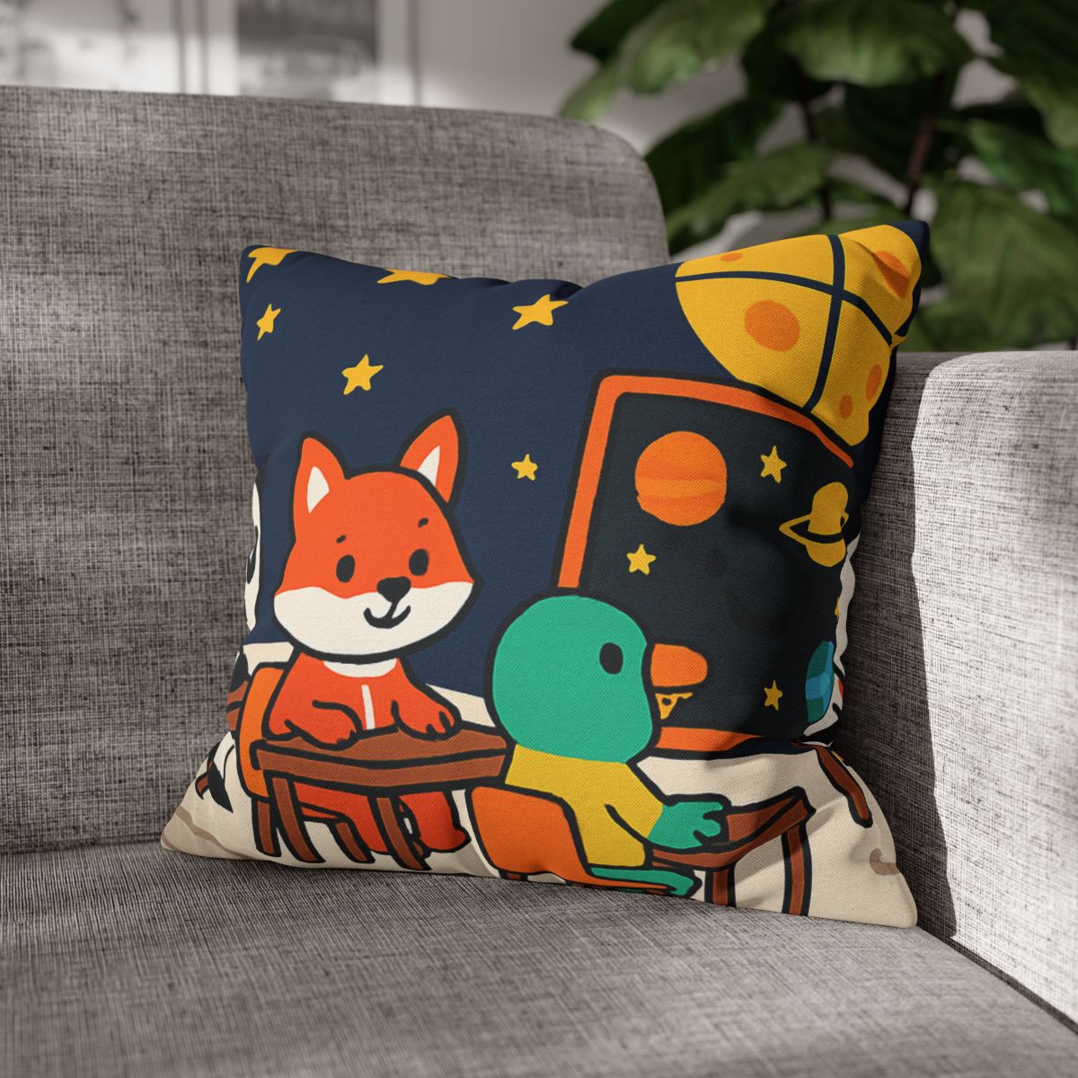 Space School For Curious Critters comfortable bedding pillow covers