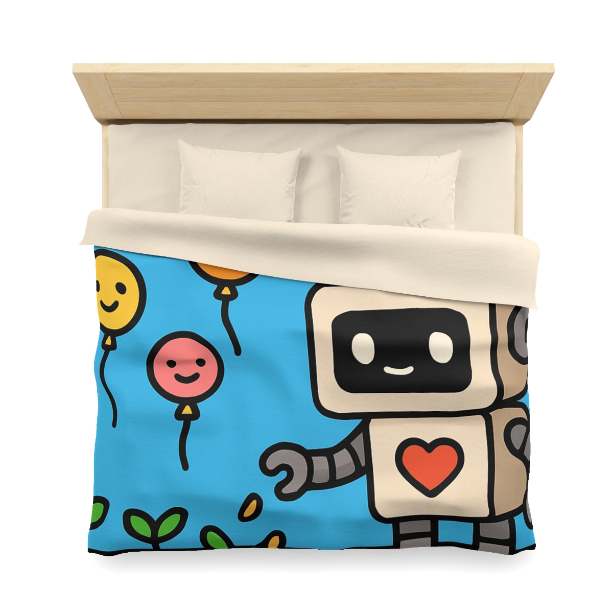 Robot Garden Of Flying Seeds designer printed duvets