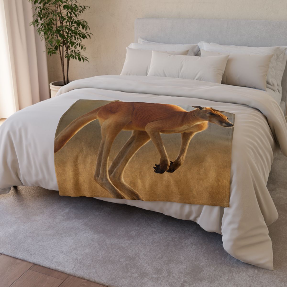 Ember Hop Red Kangaroo designer printed blankets