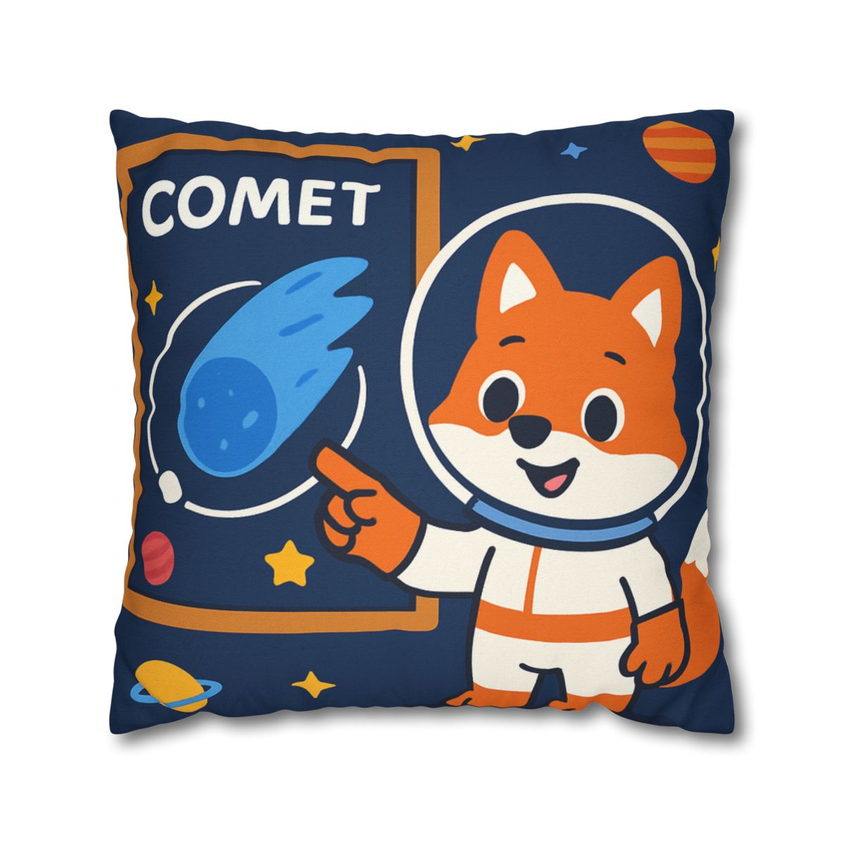 Comet Classroom With Curious Space Fox soft cotton pillow cases
