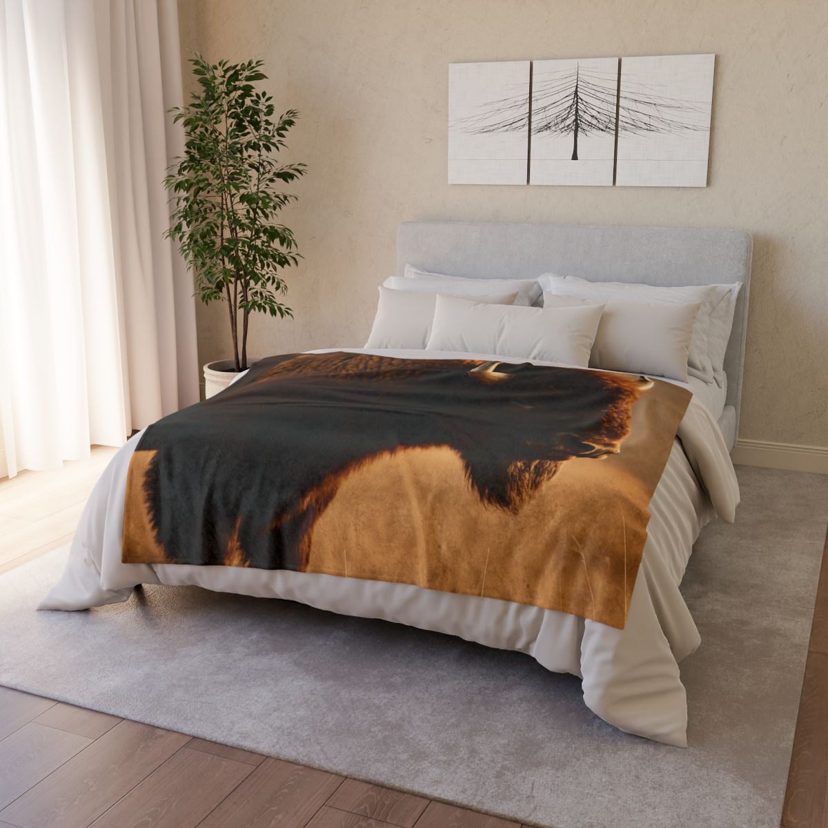 Prairie Thunder Bison stylish throw blankets