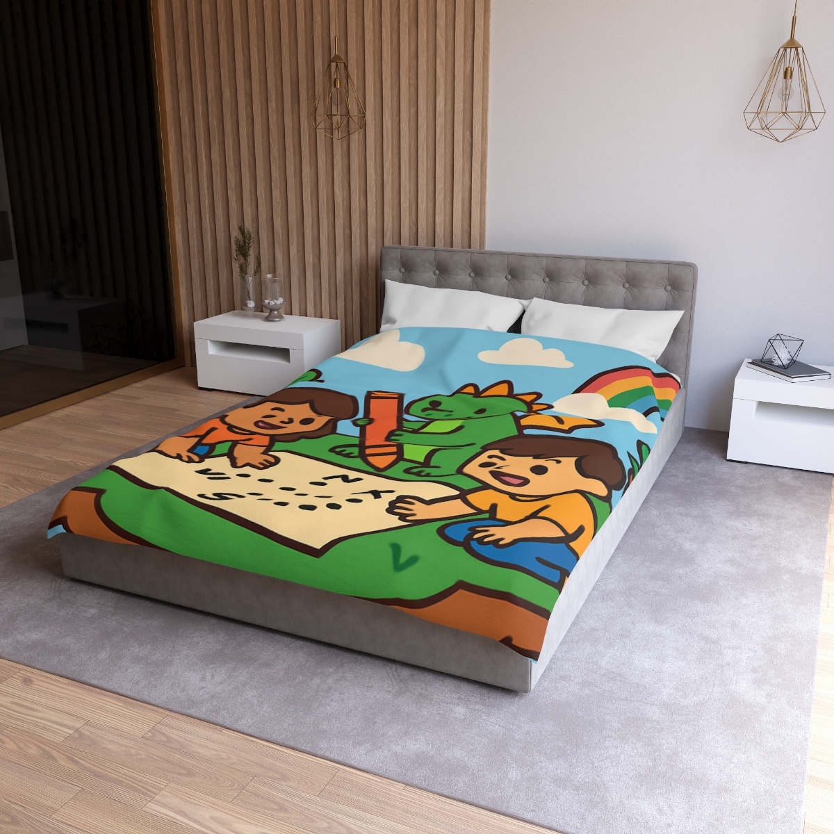 Sky Garden Map Makers With A Baby Dragon stylish duvet covers
